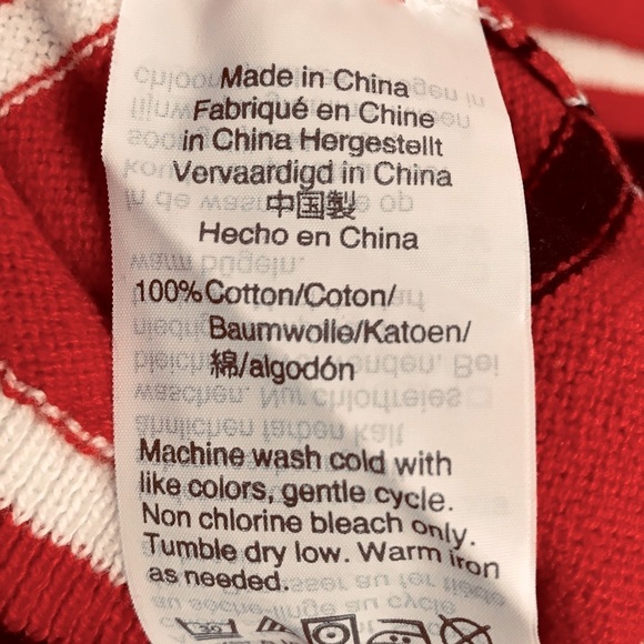 🆕 J. Crew Crewneck Red Sweater with Stripes. NWT - Picture 6 of 7